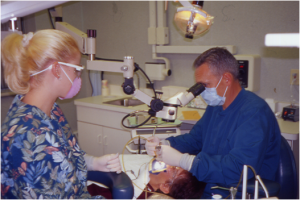 Dr Moyer with patient 